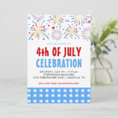 Feuerwerk 4. Juli-Feier Einladung (Stehend Vorderseite)