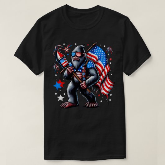 Feuerwerk 4. Juli Funny American Flag USA Desi T-Shirt (Design vorne)