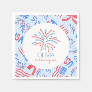 Feuerwerk 4. Juli Geburtstag Serviette