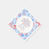 Feuerwerk 4. Juli Geburtstag Serviette (Ecke)