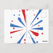 Feuerwerk 4. Juli GRILLEN Einladung Postkarte (Rückseite)