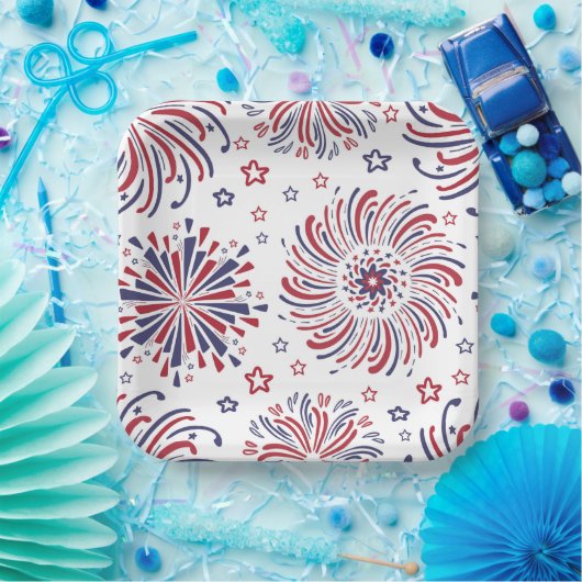 Feuerwerk 4. Juli Papierplatte Pappteller (Party)