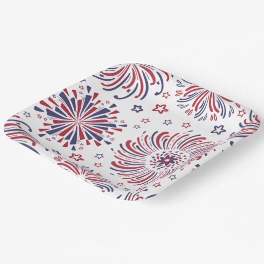 Feuerwerk 4. Juli Papierplatte Pappteller (Gewinkelt)