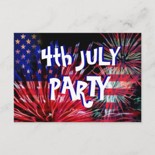 Feuerwerk 4. Juli Party Einladung
