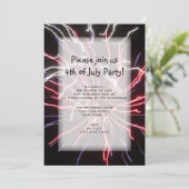 Feuerwerk 4. Juli Party Einladung (Stehend Vorderseite)