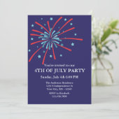 Feuerwerk 4. Juli Party Einladung (Stehend Vorderseite)