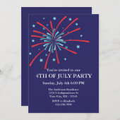 Feuerwerk 4. Juli Party Einladung (Vorne/Hinten)