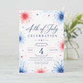 Feuerwerk 4. Juli Party Einladung (Stehend Vorderseite)