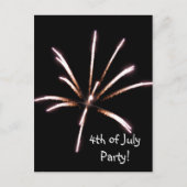 Feuerwerk 4. Juli Party Einladung Postkarte (Vorderseite)