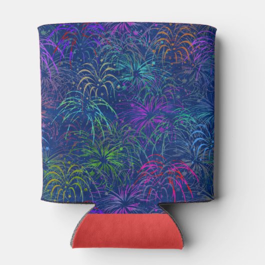 Feuerwerk 4. Juli Party | Personalisierter Sommer Dosenkühler (Rückseite)