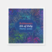 Feuerwerk 4. Juli Party | Personalisierter Sommer Serviette (Vorderseite)