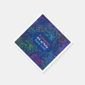 Feuerwerk 4. Juli Party | Personalisierter Sommer Serviette (Ecke)