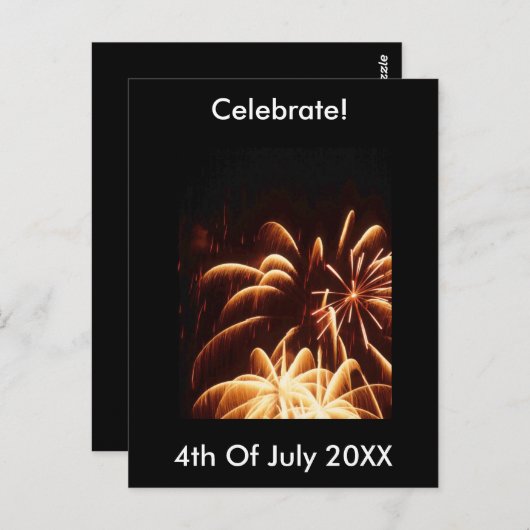 Feuerwerk 4. Juli Postkarte (Vorne/Hinten)