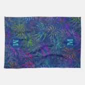 Feuerwerk 4. Juli Sommermuster | MIT MONOGRAMM Handtuch (Horizontal)