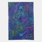 Feuerwerk 4. Juli Sommermuster | MIT MONOGRAMM Handtuch (Vertikal)