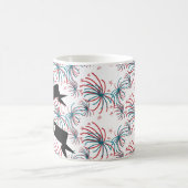 Feuerwerk 4. Juli Stars Doodles Banner Kaffeetasse (Mittel)