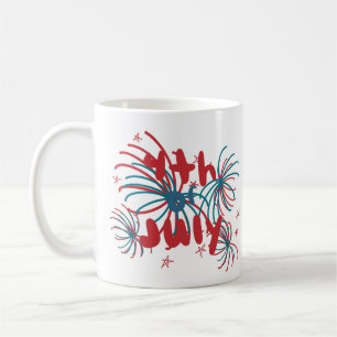 Feuerwerk 4. Juli Stars Doodles Kaffeetasse