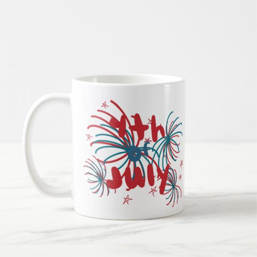 Feuerwerk 4. Juli Stars Doodles Kaffeetasse (Links)