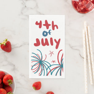 Feuerwerk 4. Juli Sterne BBQ Geburtstag Serviette