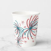 Feuerwerk 4. Juli Sterne GRILLEN Geburtstag Pappbecher (Rückseite)