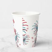 Feuerwerk 4. Juli Sterne GRILLEN Geburtstag Pappbecher (Links)