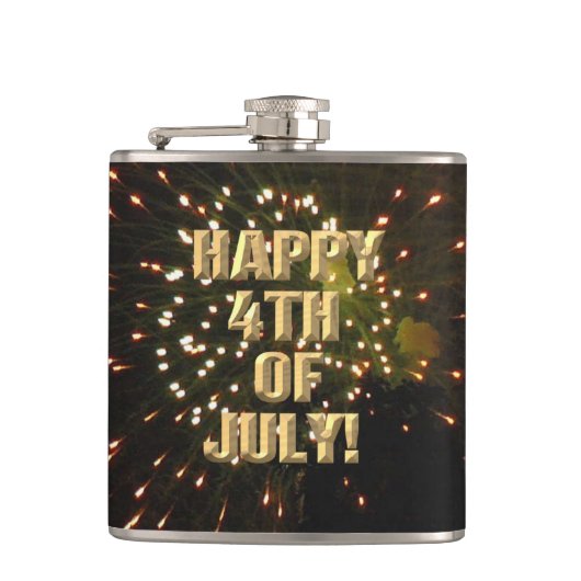 Feuerwerk 4. Juli umhüllter Kolben Flachmann (Vorderseite)