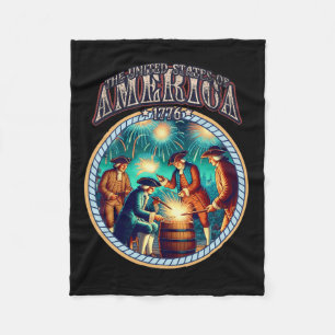 Feuerwerk 4. Juli Unabhängigkeit Patriotisch 1776 Fleecedecke