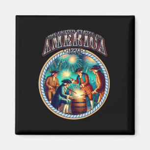 Feuerwerk 4. Juli Unabhängigkeit Patriotisch 1776 Magnet