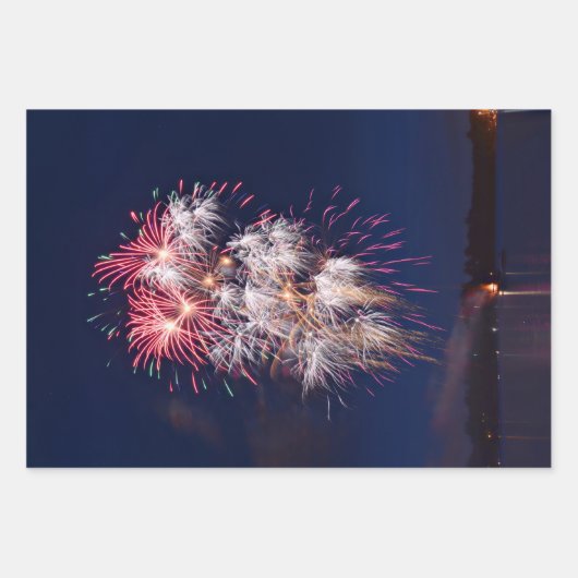 Feuerwerk 4. Juli Unabhängigkeitstag Geschenkpapier Set (Vorderseite 3)