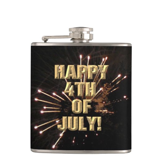 Feuerwerk 5 4. Juli umhüllter Kolben Flachmann (Vorderseite)