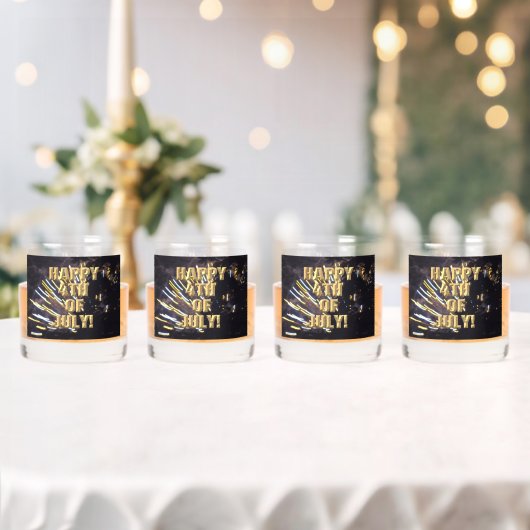 Feuerwerk 6 4. Juli Felsen Brille Set von 4 Whiskyglas (Insitu (Hochzeit))