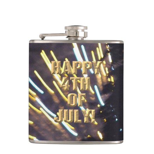 Feuerwerk 6 4. Juli umhüllter Kolben Flachmann (Vorderseite)