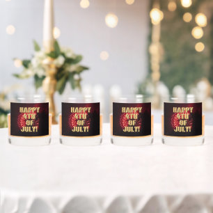 Feuerwerk 7 4. Juli Felsbrille Set von 4 Whiskyglas