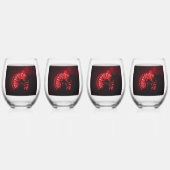 Feuerwerk 7 4. Juli Weingläser Set 4 Weinglas Ohne Stiel (Hinten)