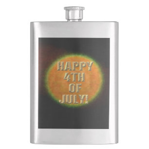 Feuerwerk 9 4. Juli Edelstahlkolben Flachmann