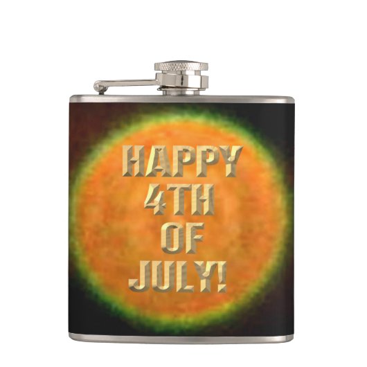 Feuerwerk 9 4. Juli umhüllter Kolben Flachmann (Vorderseite)