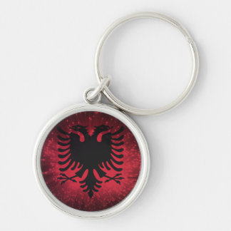 Feuerwerk; Albanien-Flagge Schlüsselanhänger