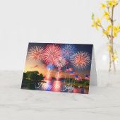 Feuerwerk am 4. Juli Karte (Gelbe Blume)