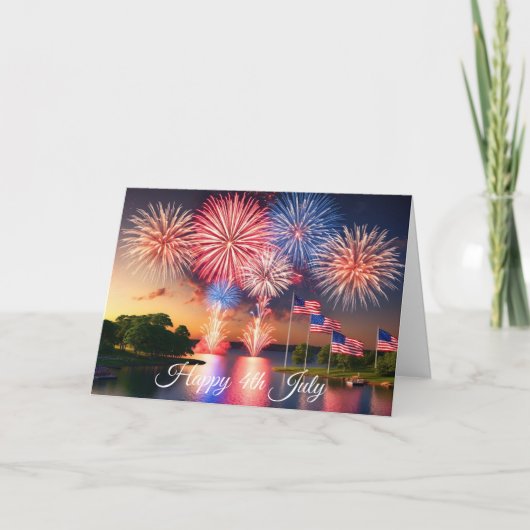 Feuerwerk am 4. Juli Karte (Vorderseite)