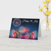 Feuerwerk am 4. Juli Karte (Gelbe Blume)
