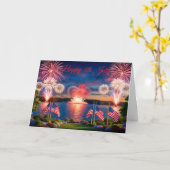 Feuerwerk am 4. Juli Karte (Gelbe Blume)