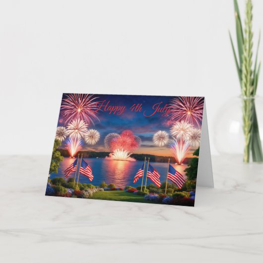 Feuerwerk am 4. Juli Karte (Vorderseite)