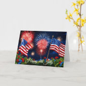 Feuerwerk am 4. Juli Karte (Gelbe Blume)
