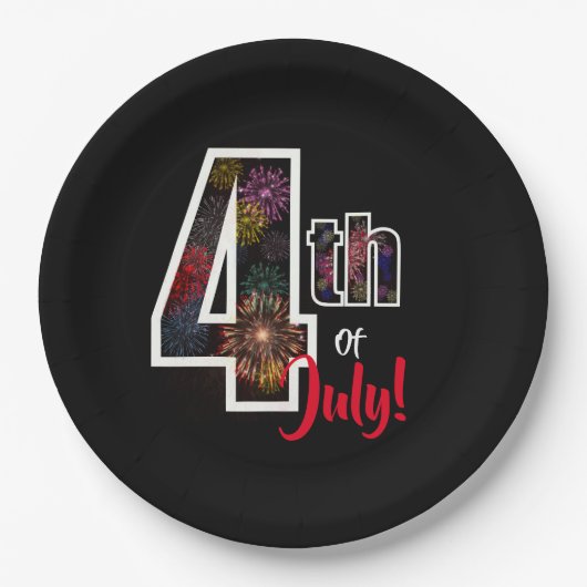 Feuerwerk am 4. Juli Pappteller (Vorderseite)