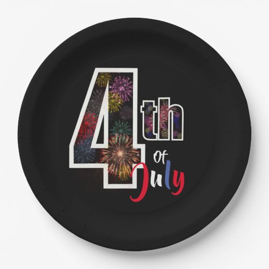 Feuerwerk am 4. Juli Pappteller (Vorderseite)