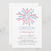 Feuerwerk Amerikanische Unabhängigkeitstag Geburts Einladung (Vorne/Hinten)