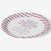 Feuerwerk Amerikanische Unabhängigkeitstag Geburts Pappteller (Schrägansicht)