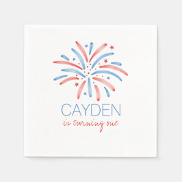 Feuerwerk Amerikanische Unabhängigkeitstag Geburts Serviette