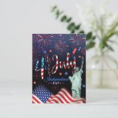 Feuerwerk Amerikanische Unabhängigkeitstag mit der Feiertagskarte (Stehend Vorderseite)
