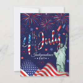 Feuerwerk Amerikanische Unabhängigkeitstag mit der Feiertagskarte
